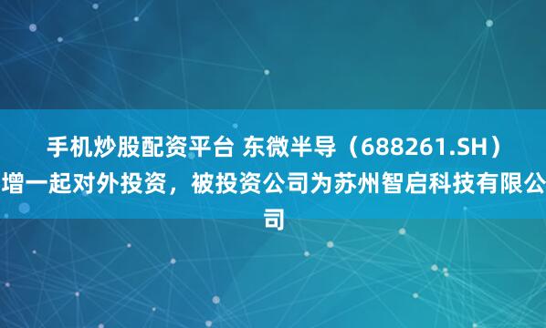 手机炒股配资平台 东微半导(688261.SH)新增一起对外投资,被投资公司为苏州智启科技有限公司