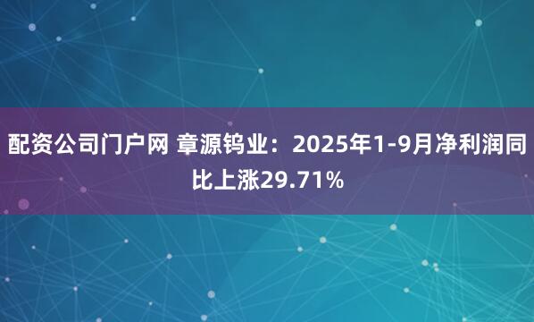 配资公司门户网 章源钨业：2025年1-9月净利润同比上涨29.71%